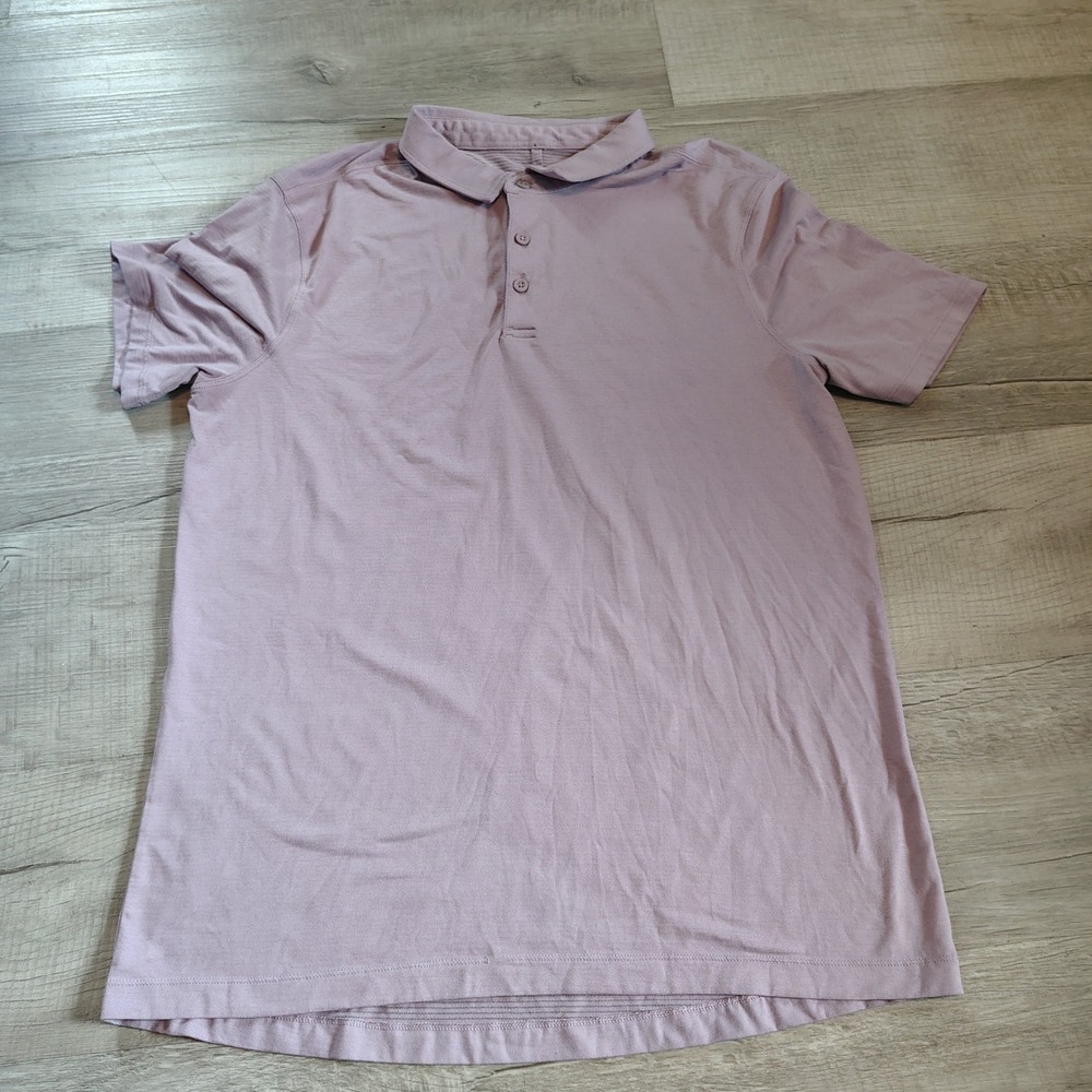 Lululemon Evolution Polo Shirt Mens Mauve Purple Short Sleeve Breathable Top